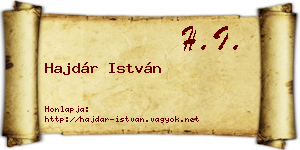 Hajdár István névjegykártya